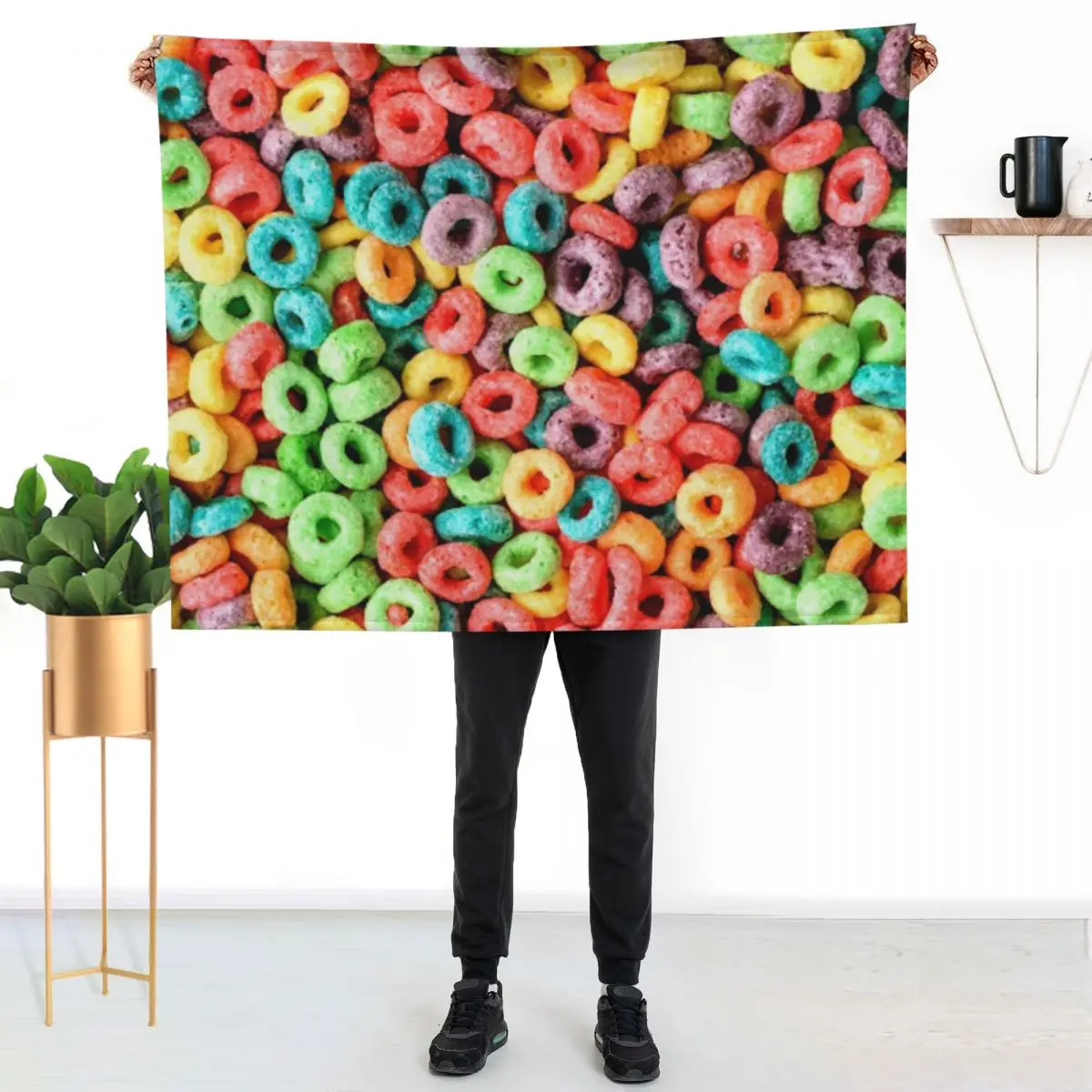 

Fruit Loops! Throw Blanket Shaggy Furry Soft Blanket for Bedroom Living Room