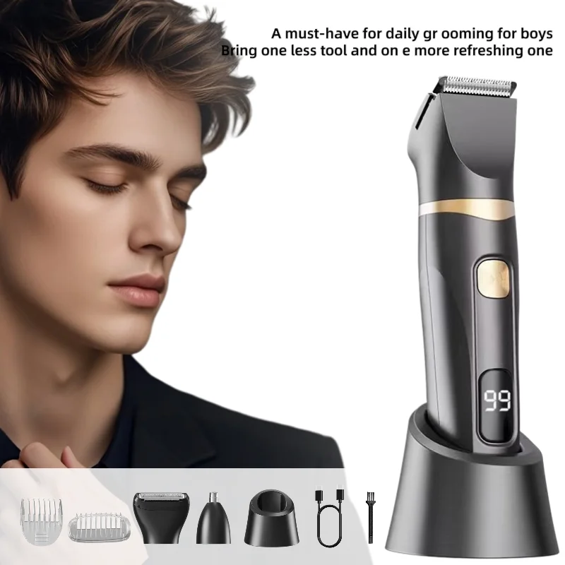 Multifunktionaler 3-in-1-Haarschneider für Männer, Augenbrauentrimmer, Trimmer für den Intimbereich, Bart- und Nasenhaartrimmer, USB-C-Ladefunktion. – Detail 2