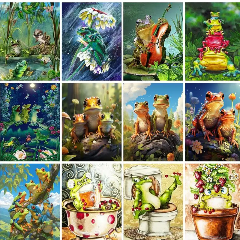 

GATYZTORY Diy Painting By Numbers Adults Crafts Frog Animals Coloring By Numbers Acrylic Paints Diy Gift For Adults Artwork