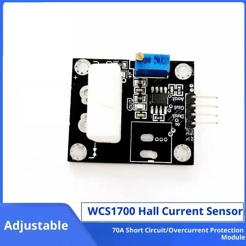 1 قطعة WCS1600 WCS1700 WCS1800 3-5 فولت قاعة الاستشعار الحالي قابل للتعديل تيار مستمر 35A/70A وحدة حماية كاشف التيار الزائد القصيرة