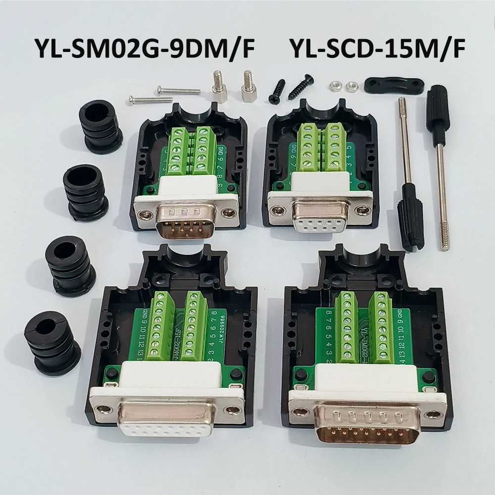 1Pcs DB9 9Pin DB15 15Pin  Solderless D-SUB Connector Male Female RS232 /485 COM Serial Port No Soldering Terminal Connector