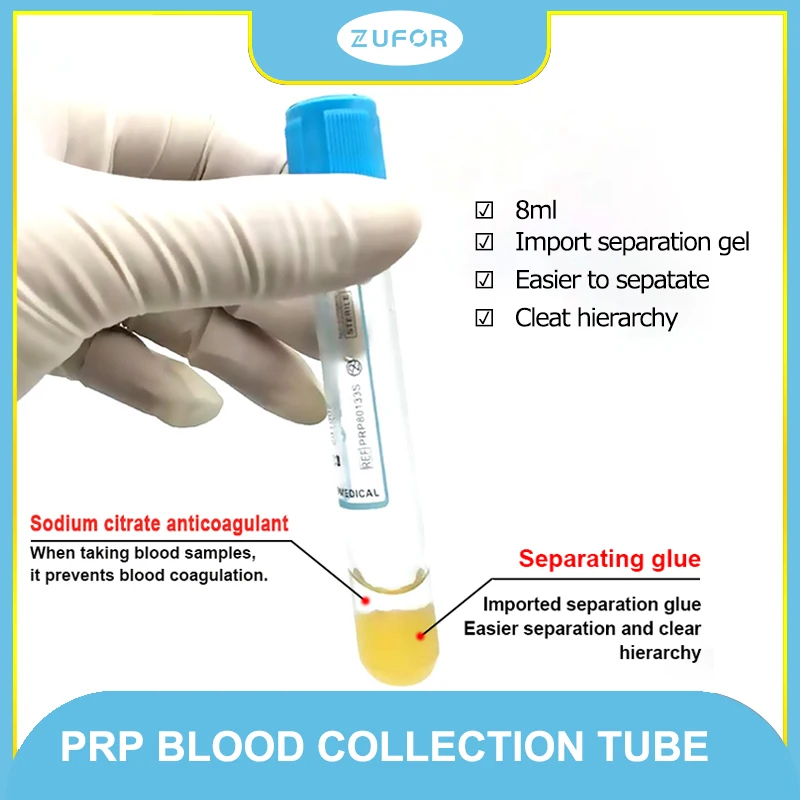 Disposable sodium citrate separation gel blood collection device sterile laboratory PRP tube blood collection tube 8ml