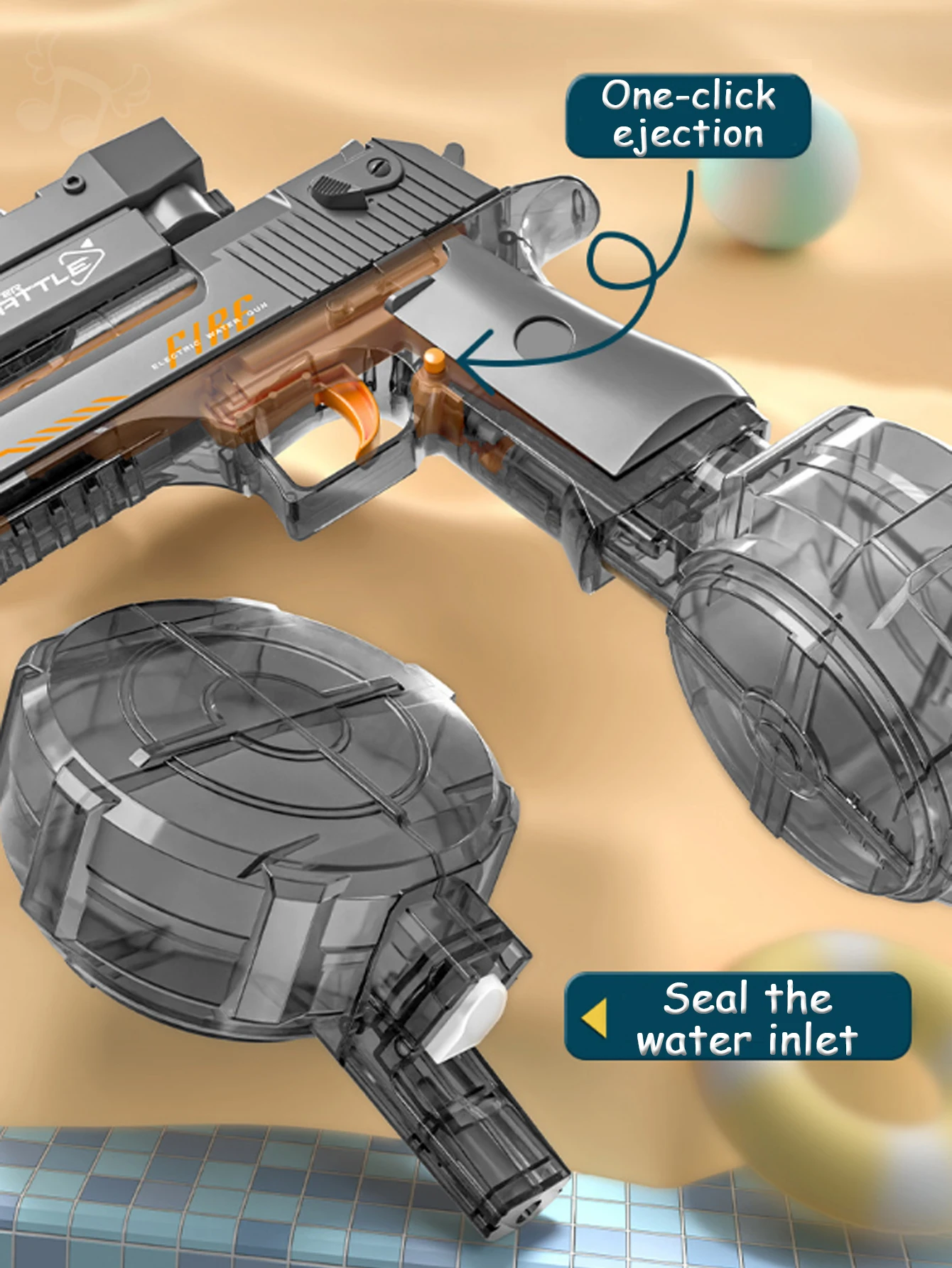 الأطفال ارتفاع ضغط الكهربائية مدفع المياه لعب الصيف في الهواء الطلق شاطئ بركة حديقة القتال ألعاب أطفال التلقائي انفجار المياه الهدايا #2