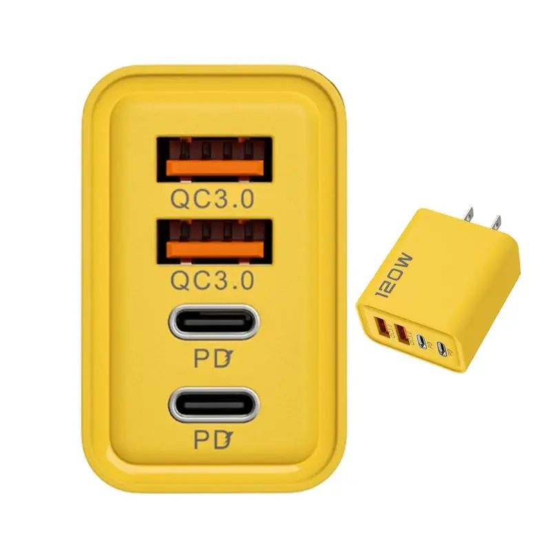 Cell Phone Charger 120W Plug Cube Phone Charger High-Speed Phone USB Adapter Portable Wall Charger For Quick Charging