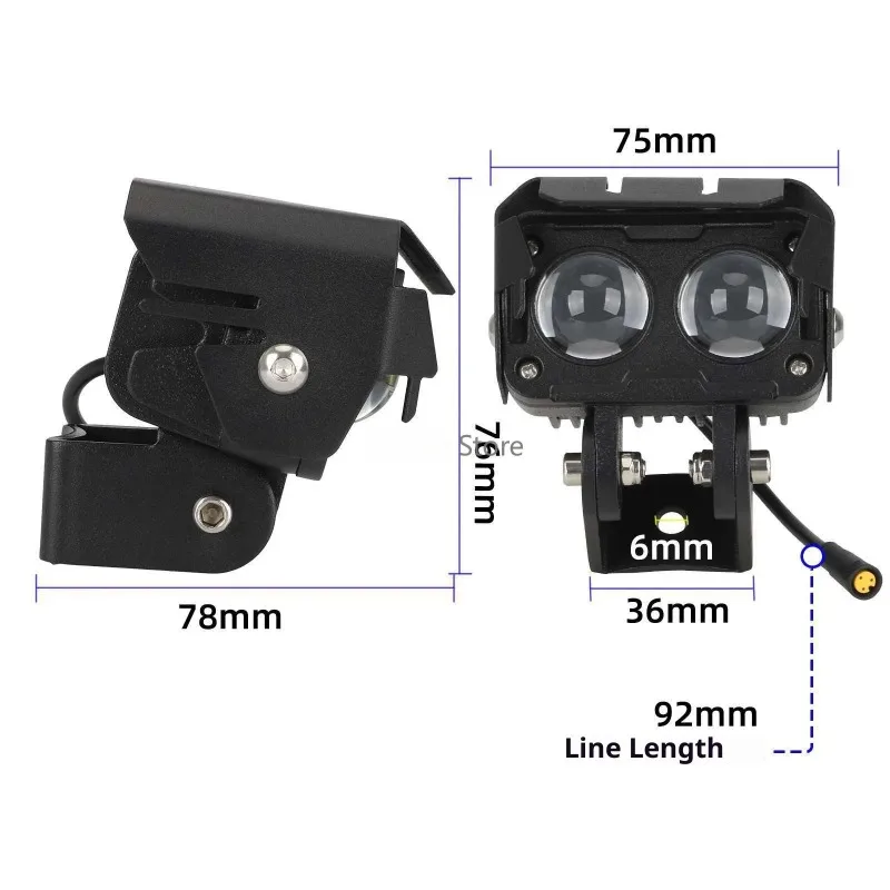 LED Headlight Nighttimes Safe for Kukirin G3Pro E-Scooters 3pin Waterproof Connector Front Light Electric Scooter Accessories