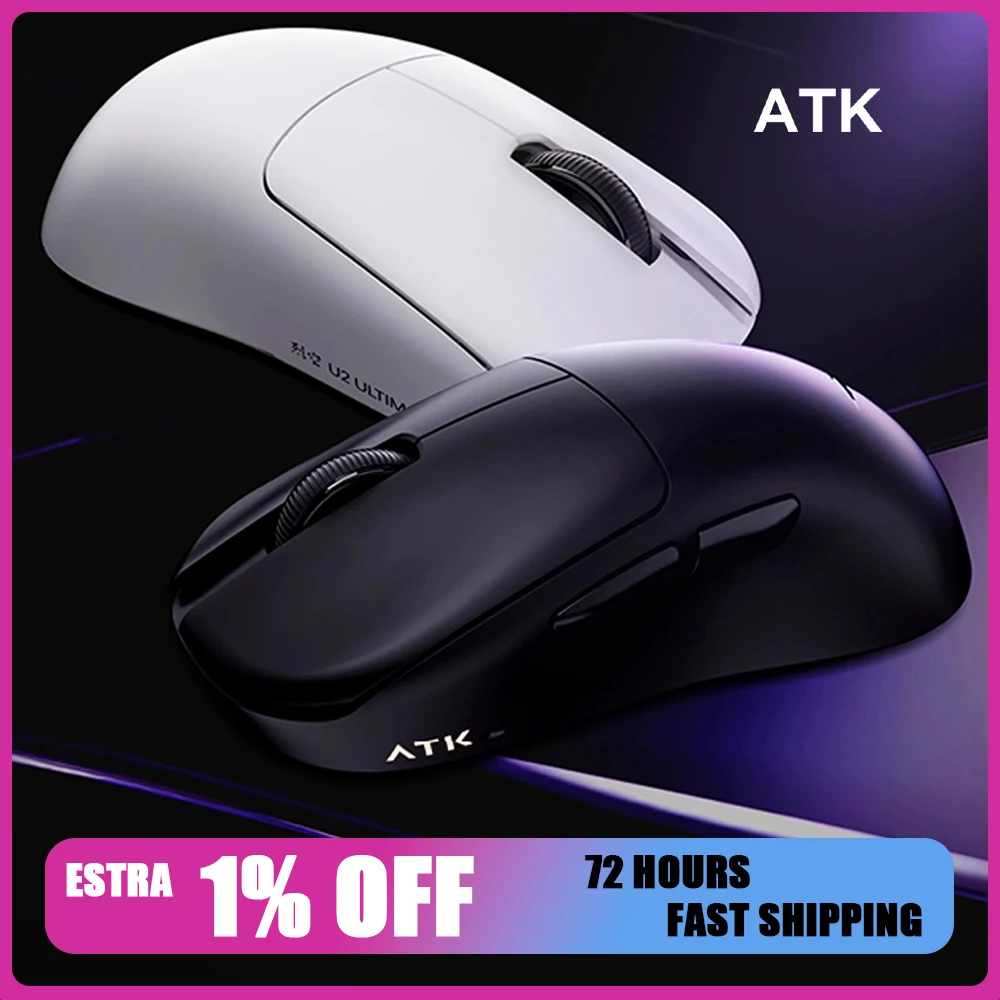 

ATK U2 Wireless Mouse Paw3950 Tri Mode Mouse Lightweight Paw3395 8000Hz Low Delay Gaming Mice PC Accessories For FPS Gamer Gift