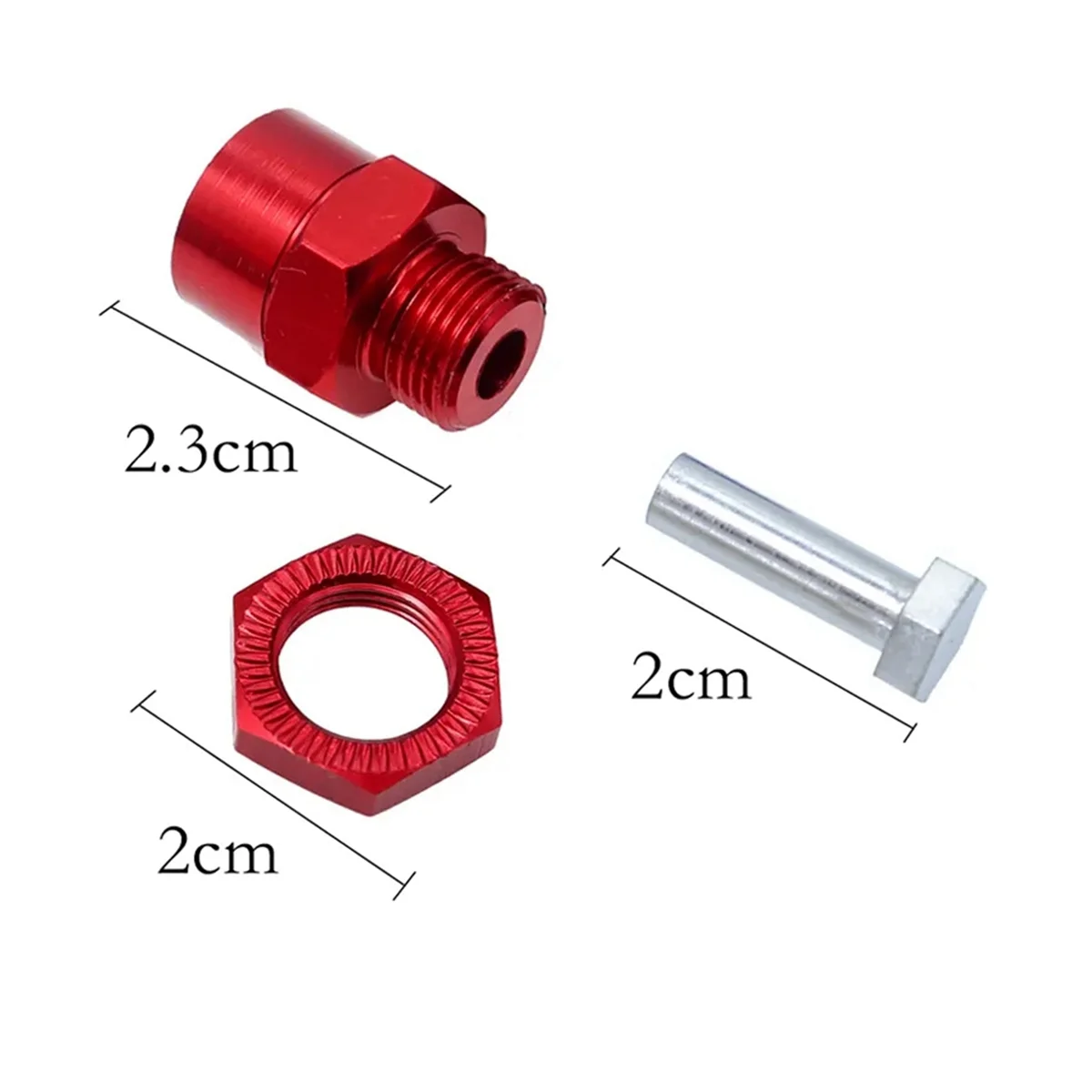 4 sztuki metalowe Adapter sześciokątny 12mm do 17mm koła sześciokątne piasty Adapter przedłużania nakrętki do 1/10 RC samochodu, błękitne niebo