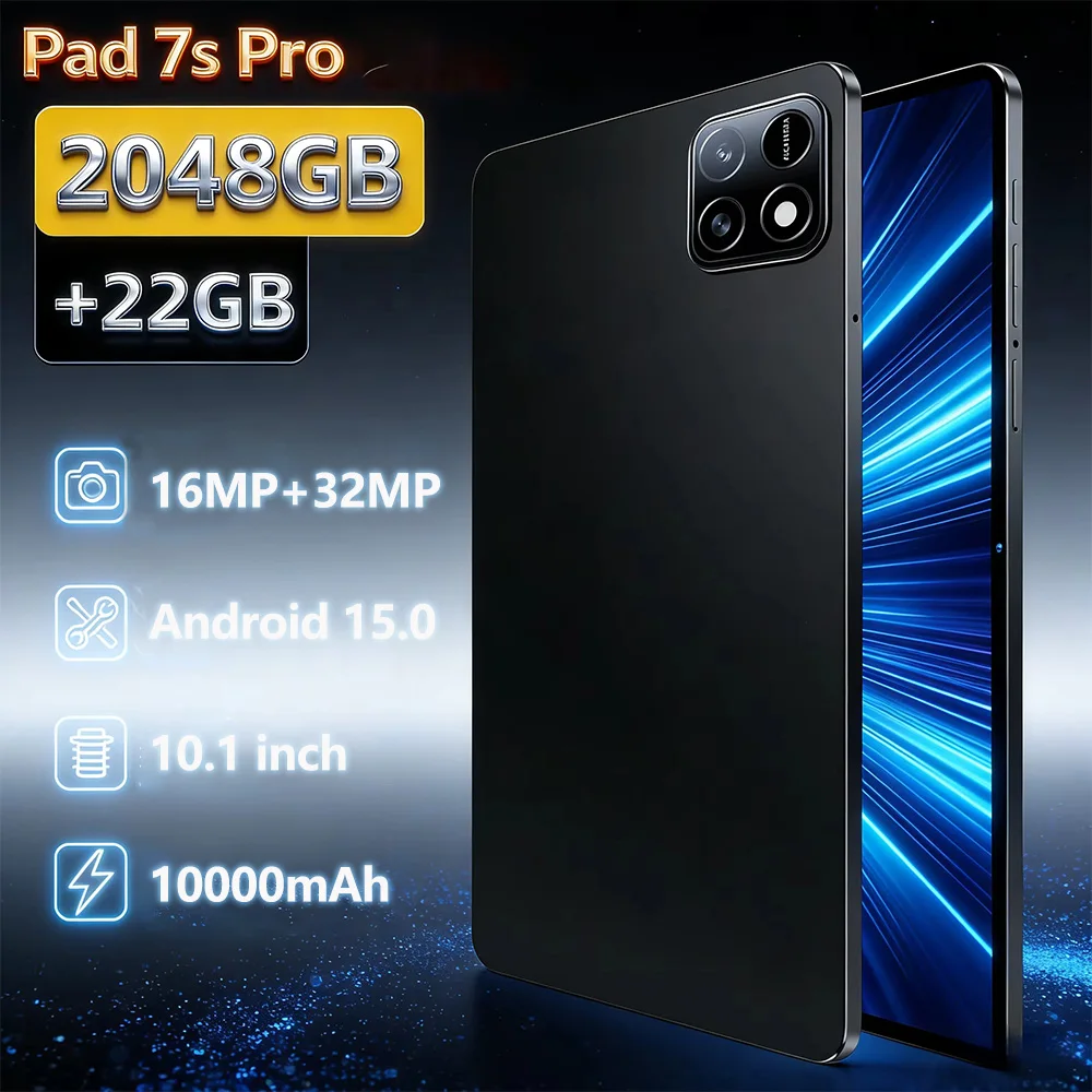 

2026 New HOT Original Pad 7S Pro PC 10.1inch HD Screen Global Version Tablet Snapdragon 10000mAh 5G Dual Card WiFi
