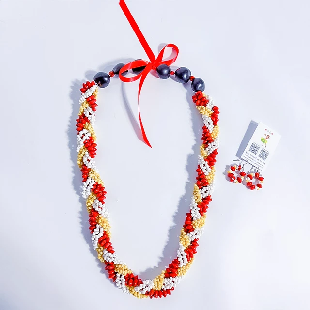 2023 New Design Braided Red Lucky Seeds Mongo Shell Necklaces Accessories for Women Girl Charming Leis One Piece Free Shipping AliExpress
