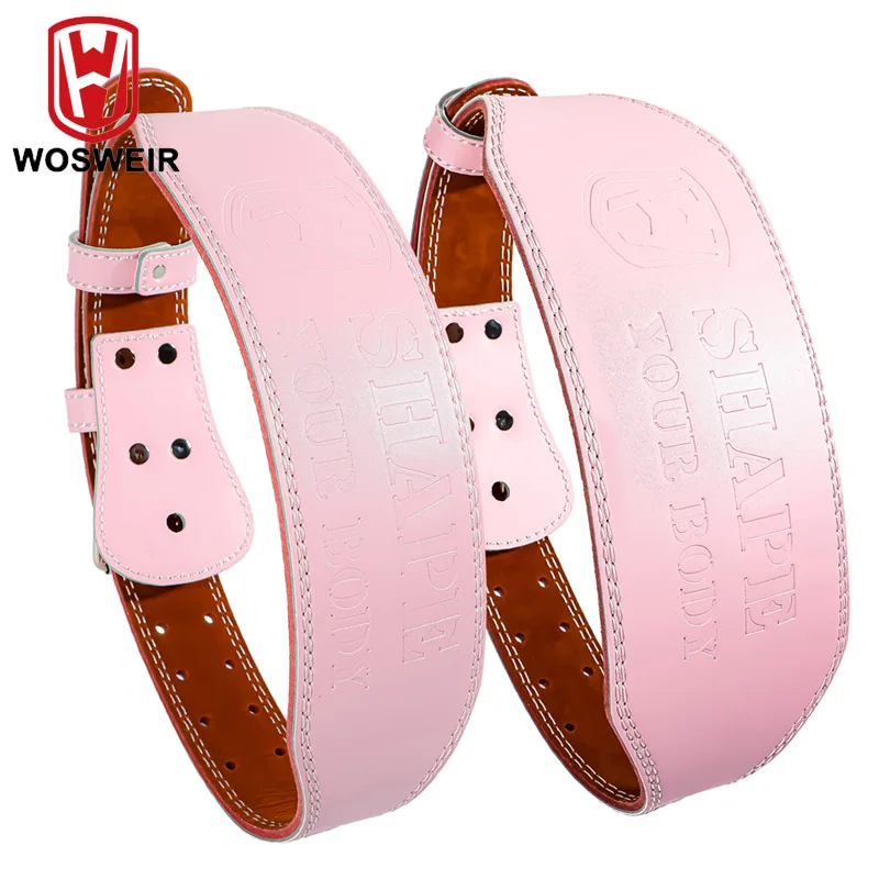 WOSWEIR-Functional Workout Cow-Leather Belt, Adjustable Weight Lifting Belt for Squat, Quality Weightlifting Equipment