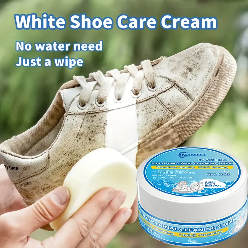 White shoe cleaner, a whitening and stain remover for synthetic leather, car interiors, and genuine/faux leather sofas; multi-pu