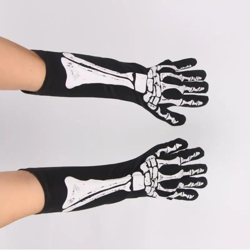 [F] Halloween Skeleton Skeleton Gloves Trick Dark Wind Convex Gloves Skeleton Ghost Festival Costume