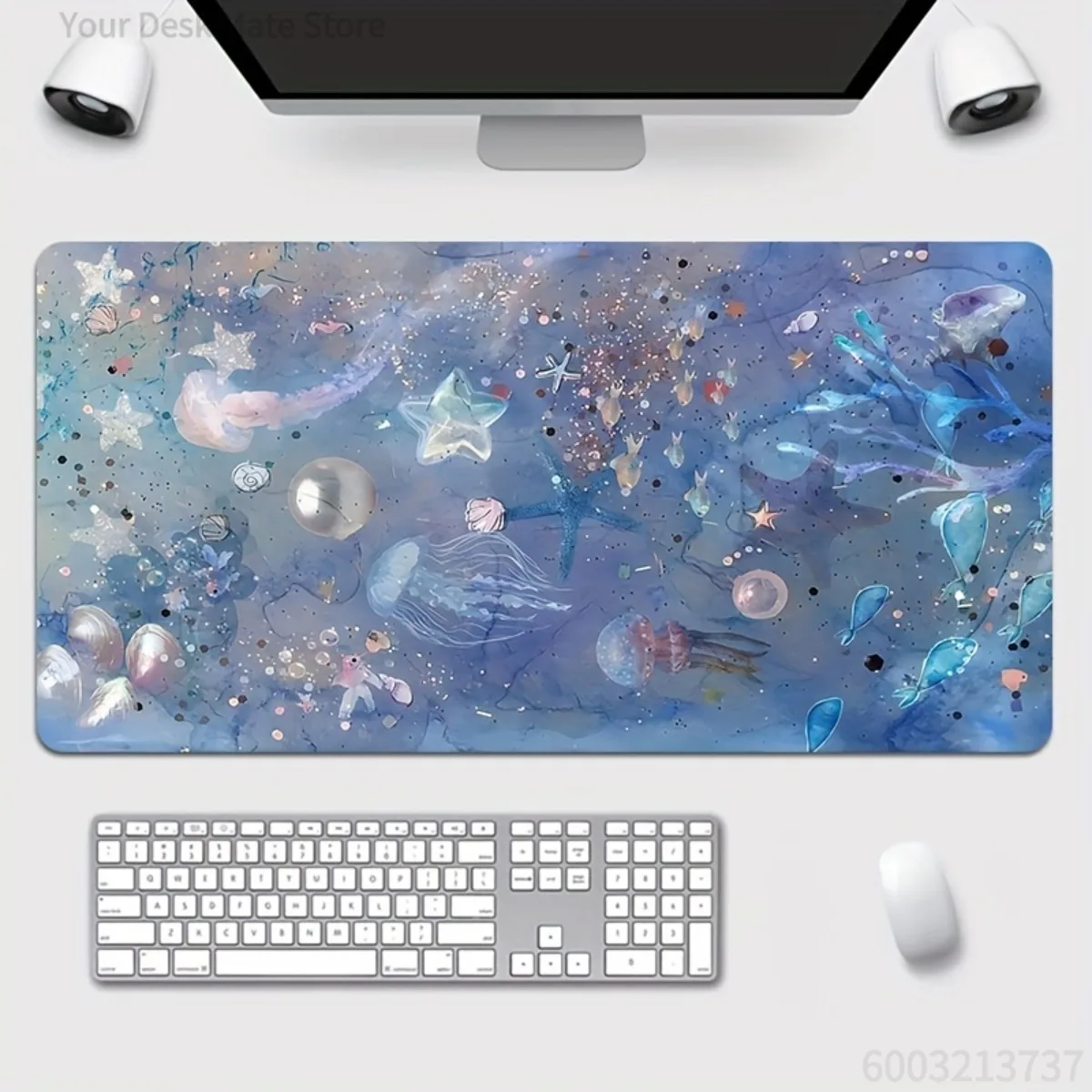 

Ocean World Decorative Mouse Pad Rubber Non-Slip Stitched Edge Durable Desk Mat for Gaming Study Office Gift