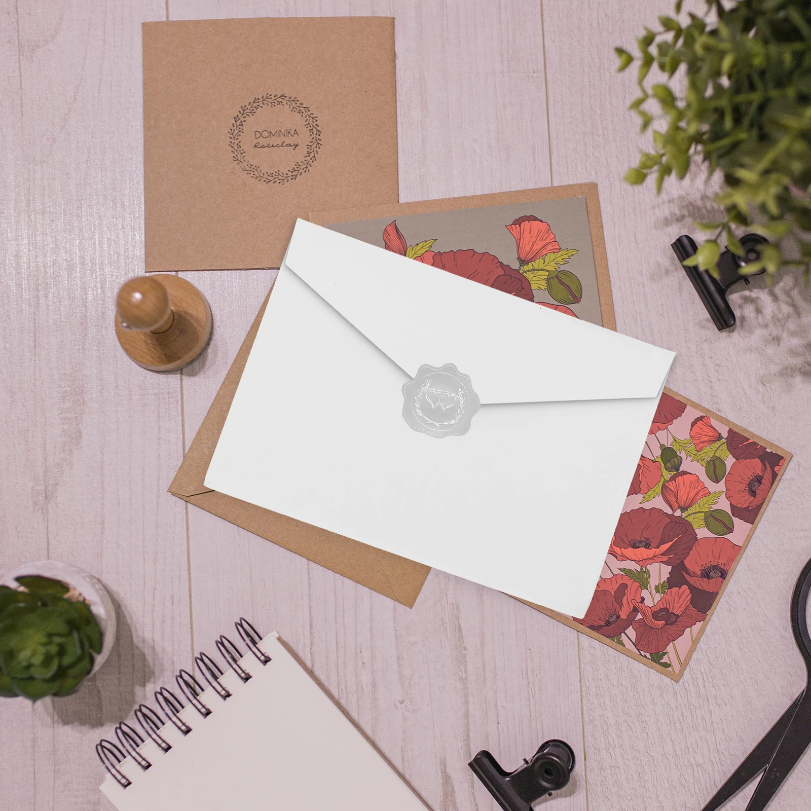 

5 Sheets Embossed Seal Stickers Love Style Seal for Envelope Sealing Wedding Invitation Gift Packaging Decorative Stickers