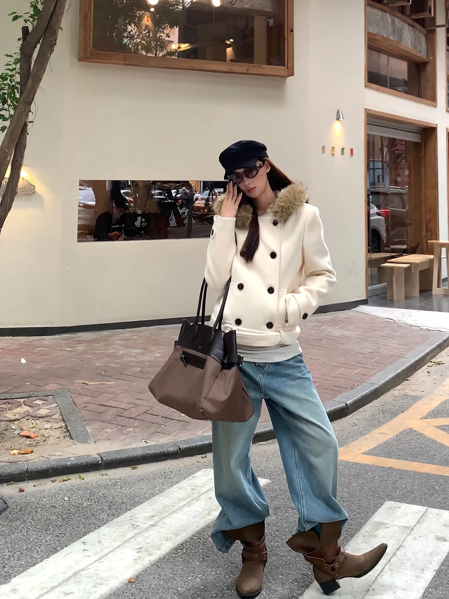 

Warm Cotton ort Coat Women's Winter Faion Korean Sle Woolen Top with Hood Commute Sle Polyester Fiber Long Sve