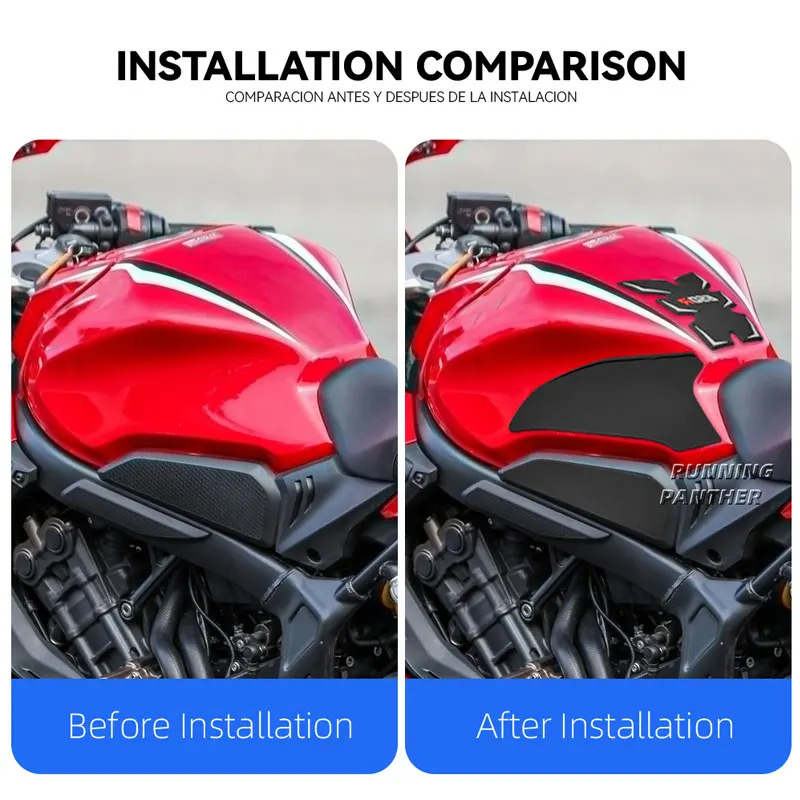 Motorcycle Anti-Slip Side Fuel Oil Tank Pad Protector Decals Sticker Pads For Honda CB650R CBR650R CB CBR 650 R 650R 2019-2023