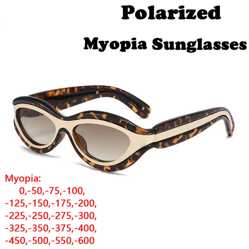 

Модные винтажные поляризационные солнцезащитные очки «кошачий глаз» для близорукости для мужчин и женщин, роскошные брендовые дизайнерские солнцезащитные очки Óculos De Sol, очки UV400