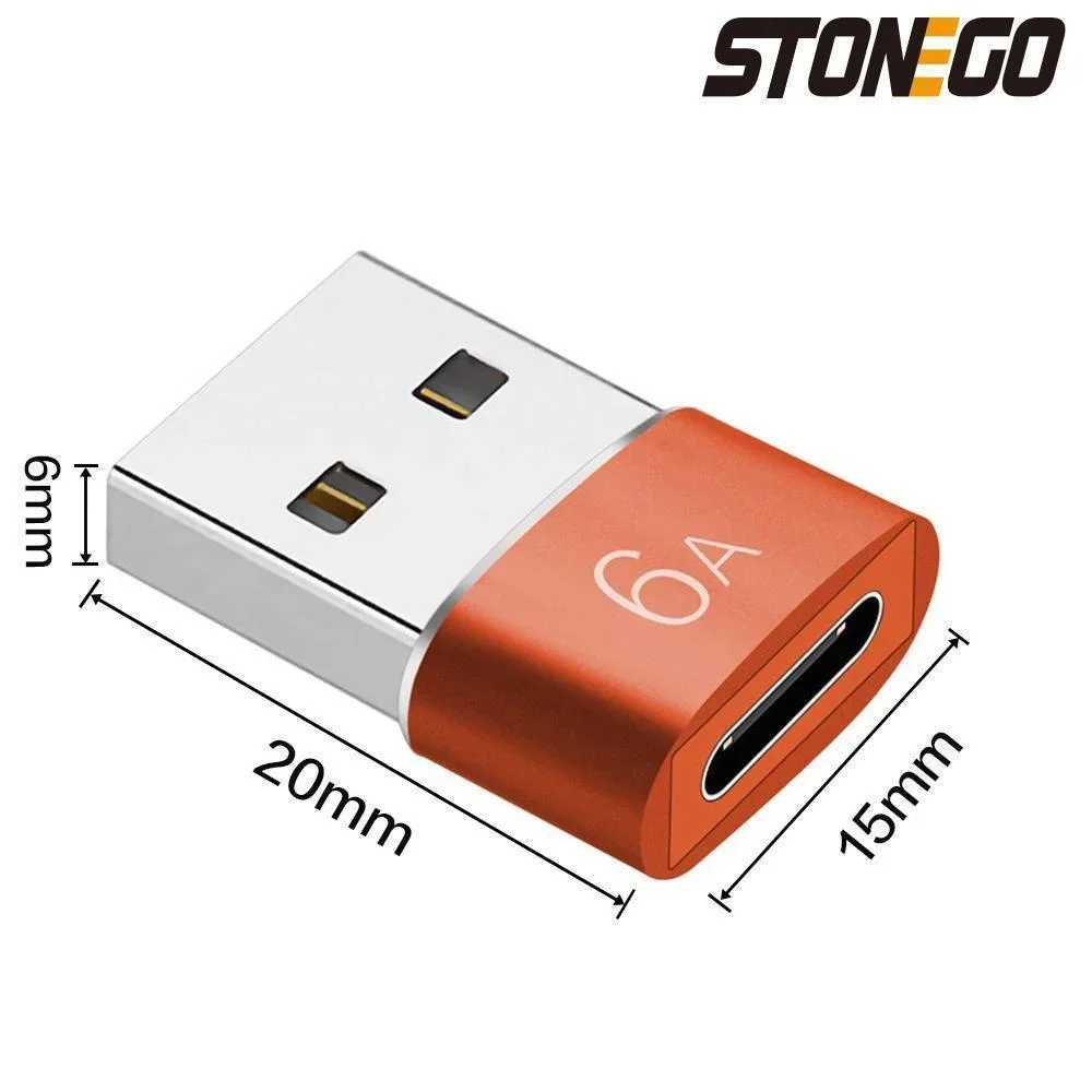 محول 6A USB 3 0 إلى النوع C OTG محول سبائك الألومنيوم للهواتف الذكية لأجهزة الكمبيوتر المحمولة PD للشحن السريع