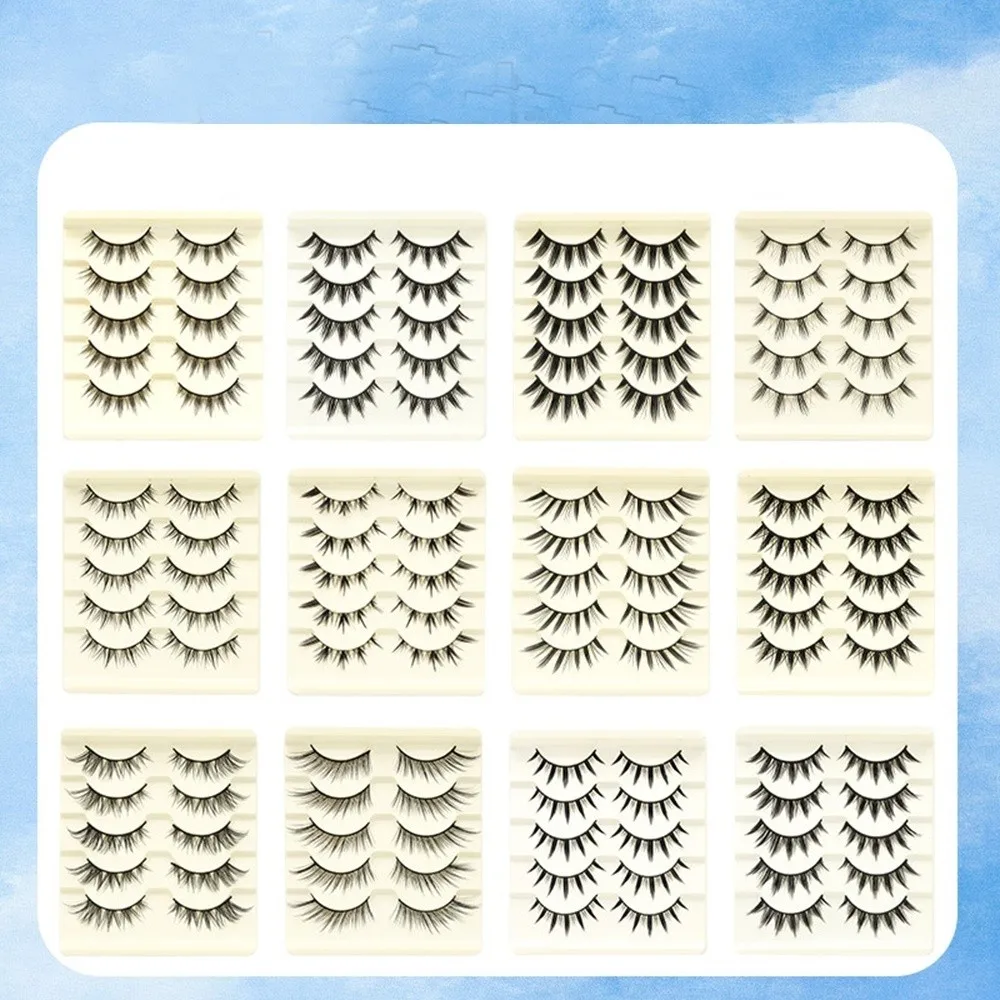 5/10 pares oblíquo voando cílios postiços de uma peça dos desenhos animados natural quadrinhos pequeno diabo cosplay cílios falsos preto haste cílios