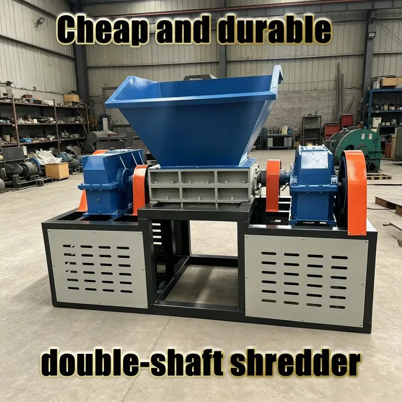 Customized Economical Industrial-grade Dual-shaft Crusher Suitable For Waste Materials Such Plastics And Rubber Model 800 Plasti