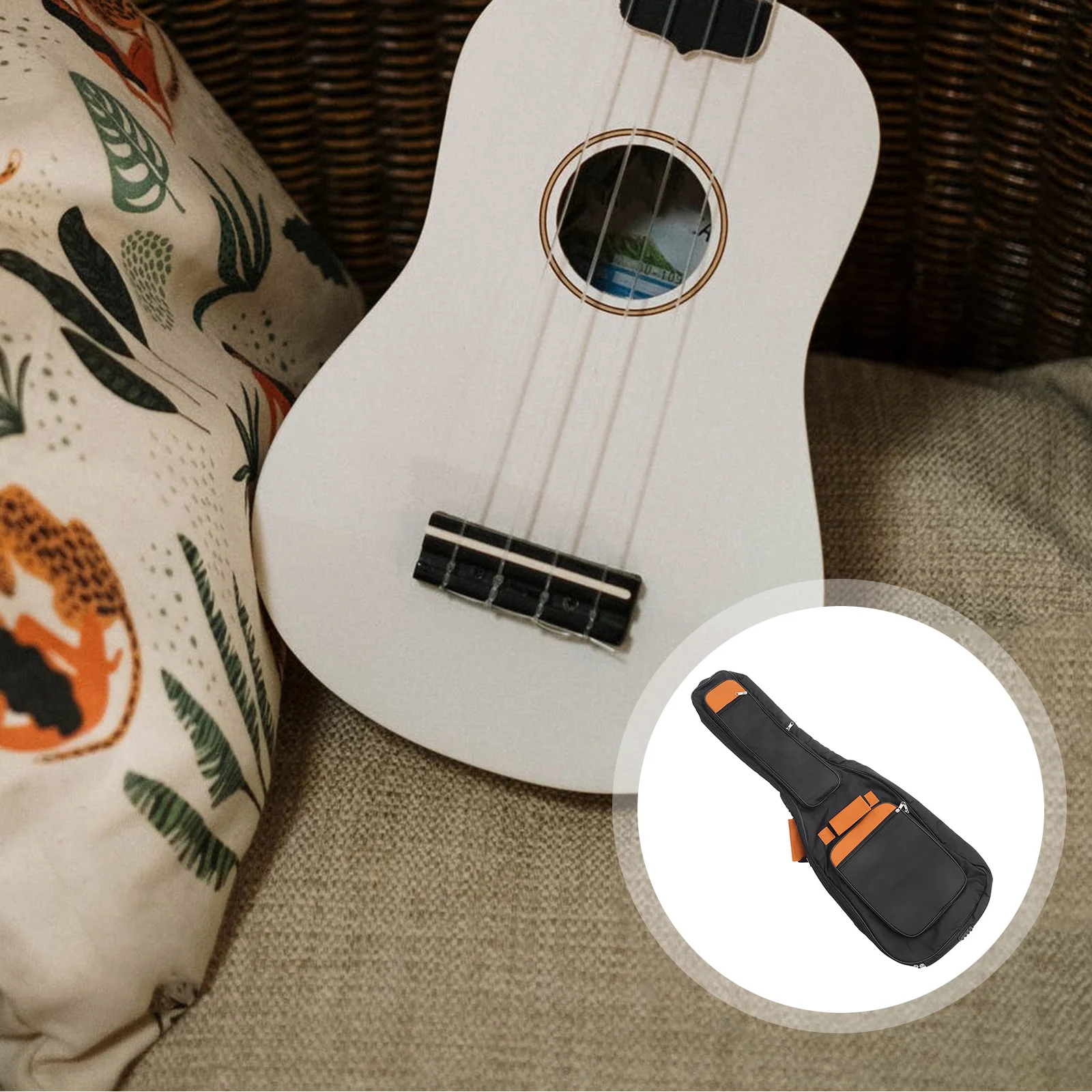 

Thickened Canvas Waterproof Guitar Bag Lightweight Compact Electric Guitar Backpack Carrying Storage Case Convenient Bass Bag