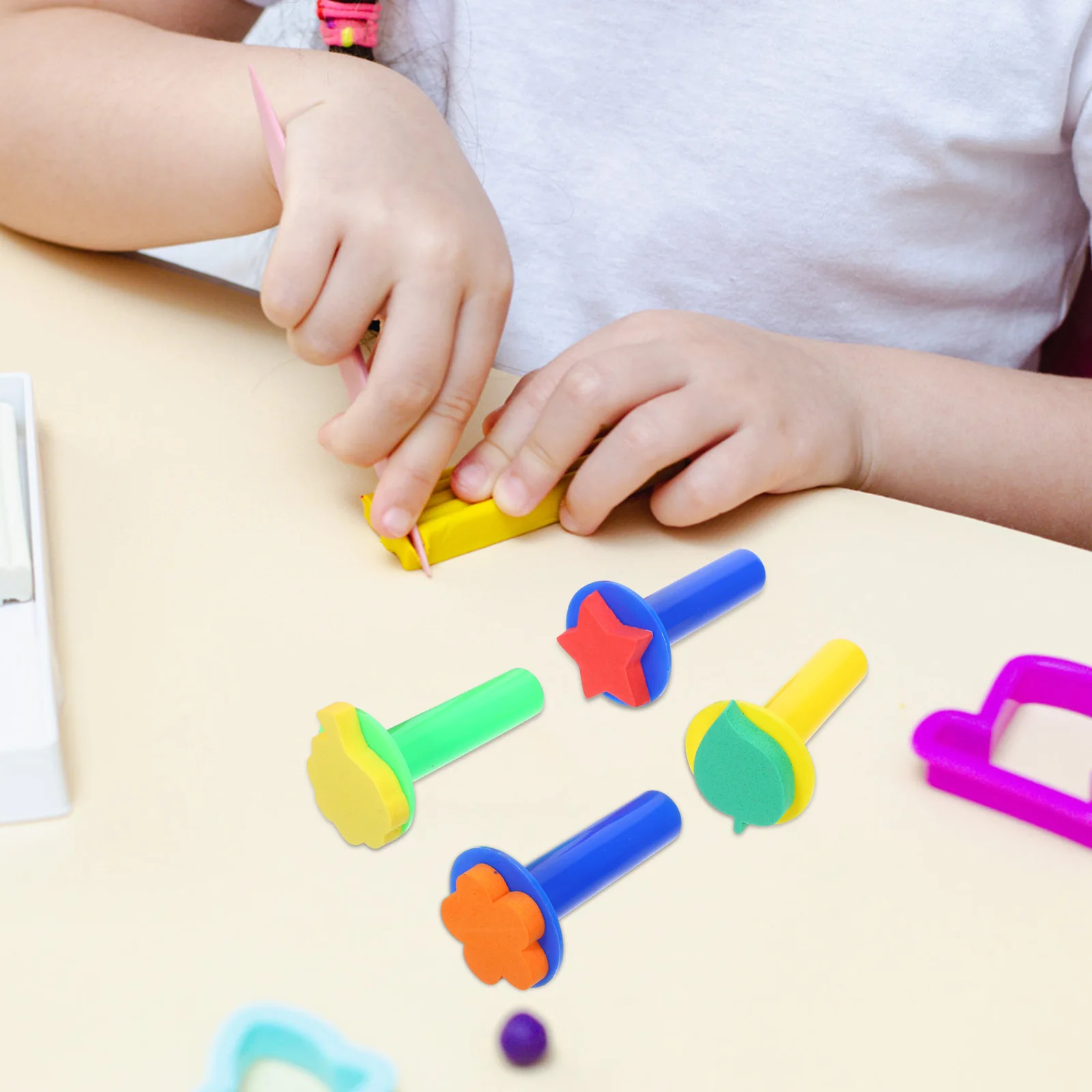 32 قطعة مجموعة طلاء الأطفال إيفا الإسفنج طوابع أنماط متنوعة لينة دائم سهلة الإمساك مثالية للعب الإبداعي والمحرك الدقيق