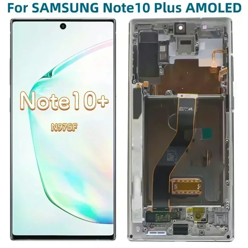 

6.8"AMOLED Display For Samsung Galaxy Note10 plus LCD With Frame SM-N975 LCD Touch Screen Digitizer Assembly With dots