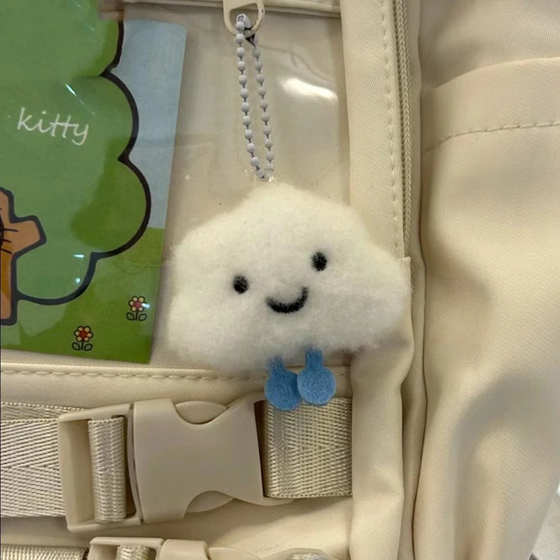 Süße Plüsch Wolke Puppe Quietschen Schlüsselanhänger Kawaii flauschige weiche Stofftier Rucksack Charms Anhänger Freundschaft Paar Geschenk für Kinder