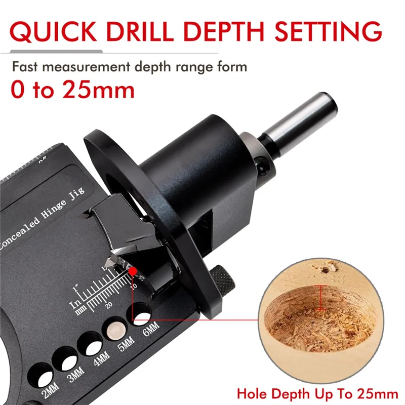 Plantilla de perforación de agujeros de bisagra ABLK, herramienta de bisagra de gabinete oculta de 35Mm para instalación de puertas de carpintería