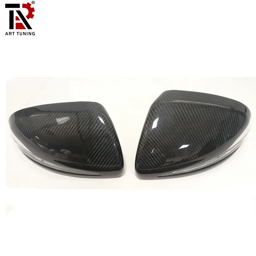 Real Carbon Fiber Car Review Side Mirror Covers for W205 W213
