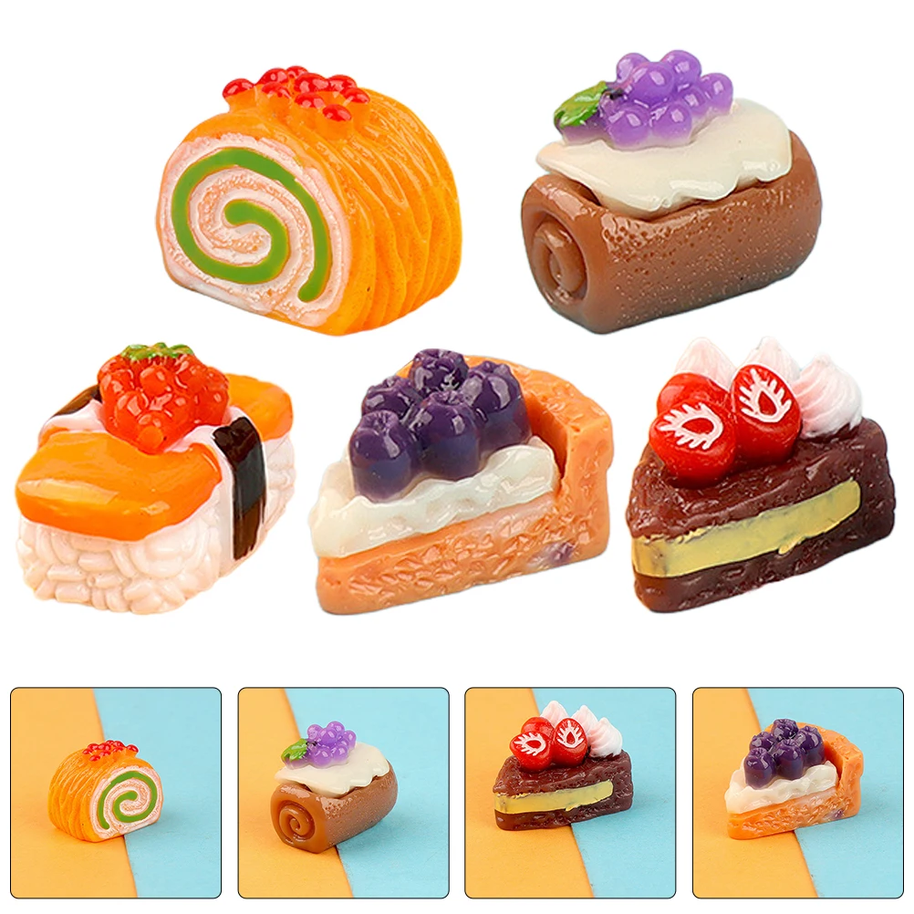 

Three-dimensional Fruit Cake Dessert Simulated Mini Decorated Fake Miniature Toy Model Ornament Props Tiny