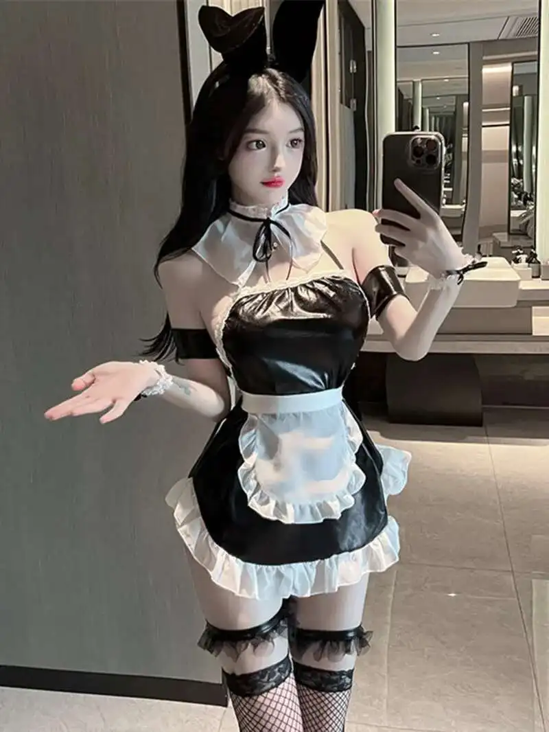 WOMENGAGA bielizna seksowna sukienka bez pleców zabawna urocza futrzana kula króliczek uwodzicielska sukienka klubowa elegancka moda seksowna ZJ3Z