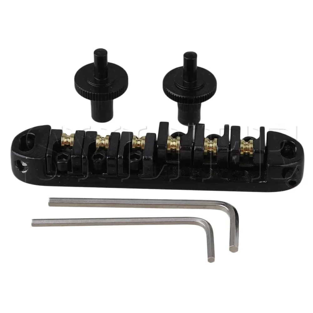 BLACK BRASS ROLLER SADDLE TUNE-O-MATIC BRIDGE FOR GUITAR