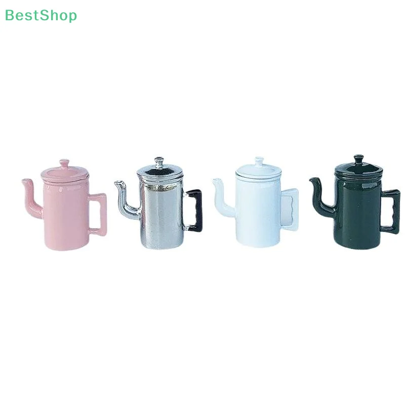 

♥1:12 Dollhouse Miniature Furniture Model Simulation Retro Kettle Pot Open Lid Model Toys