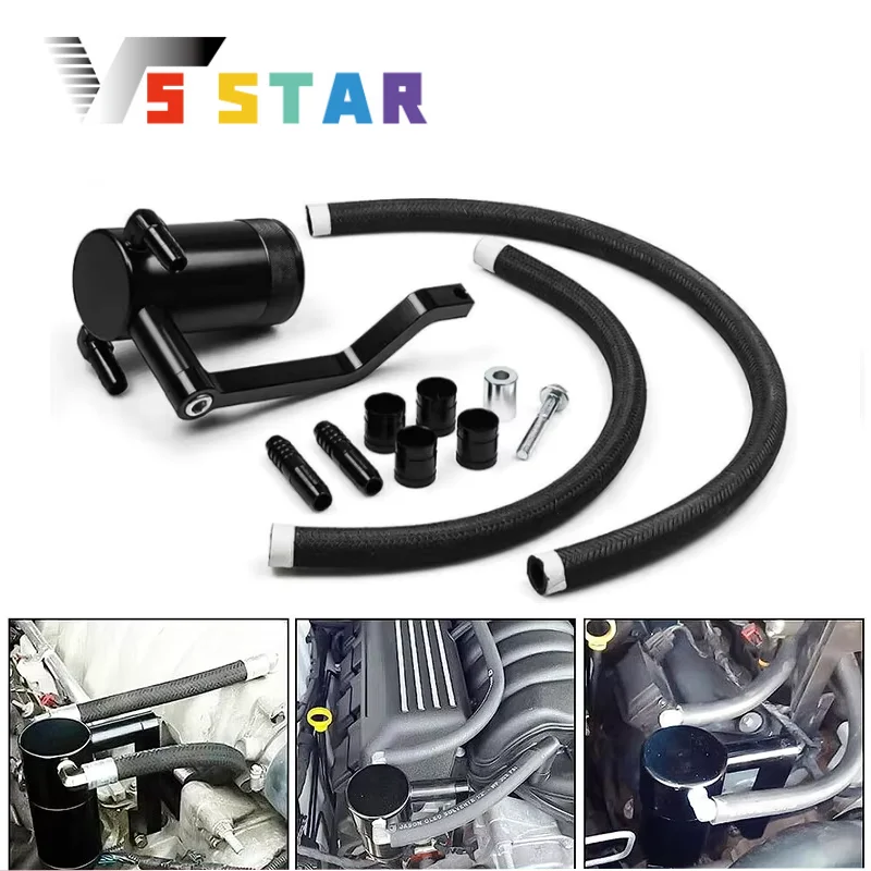 

High Quality Billet Oil Catch Can Kit 5.7 HEMI Z-Bracket For 2011-2021 Dodge Charger Challenger Chrysler 300 6.4L OCC-1056