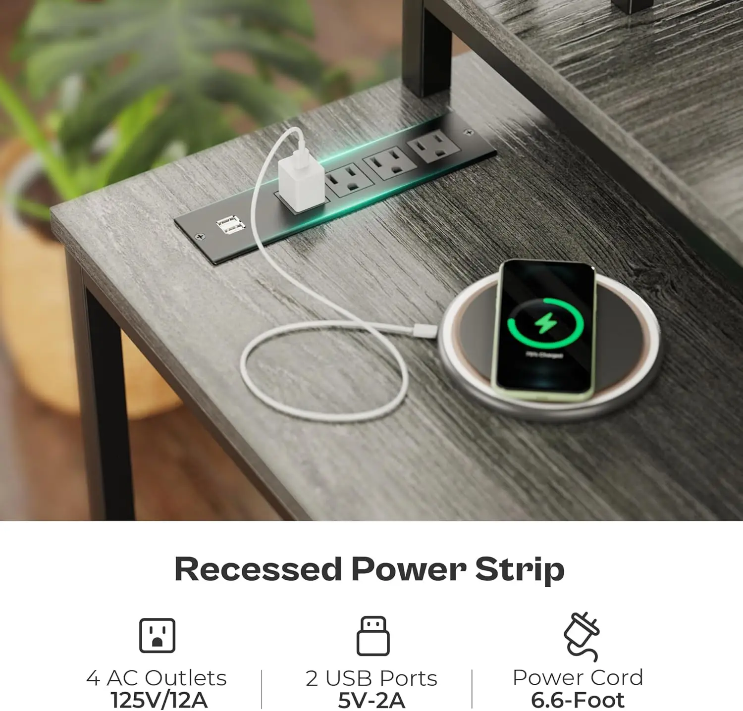 Reversible L Shaped Computer Desk with Drawers,LED Lights and Power Outlets,Storage Shelves,Monitor Stand,for Home & Office