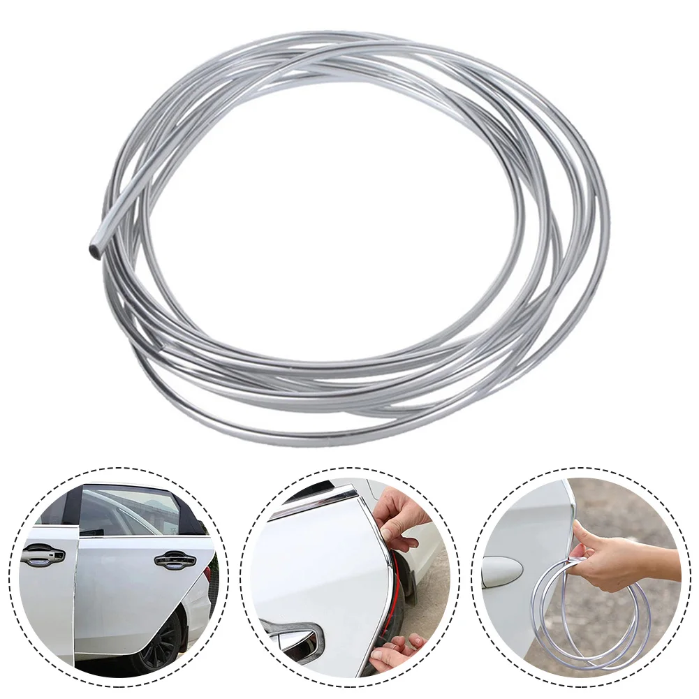 2Mx6mm Car Chrome Trim Mould Car Door Edge Scratch Guard Protector Strips Car Stylings Car Decorative Strip U-Shape Inter