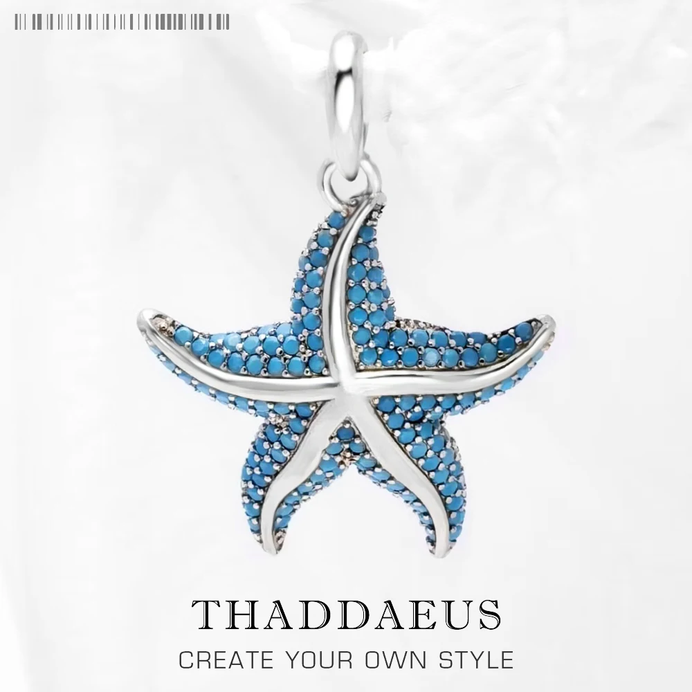 

Подвеска Blue Oceanstar, Изящные Ювелирные изделия Deep Sea, европейские аксессуары, серебро 925 пробы, подарок для женщин и мужчин