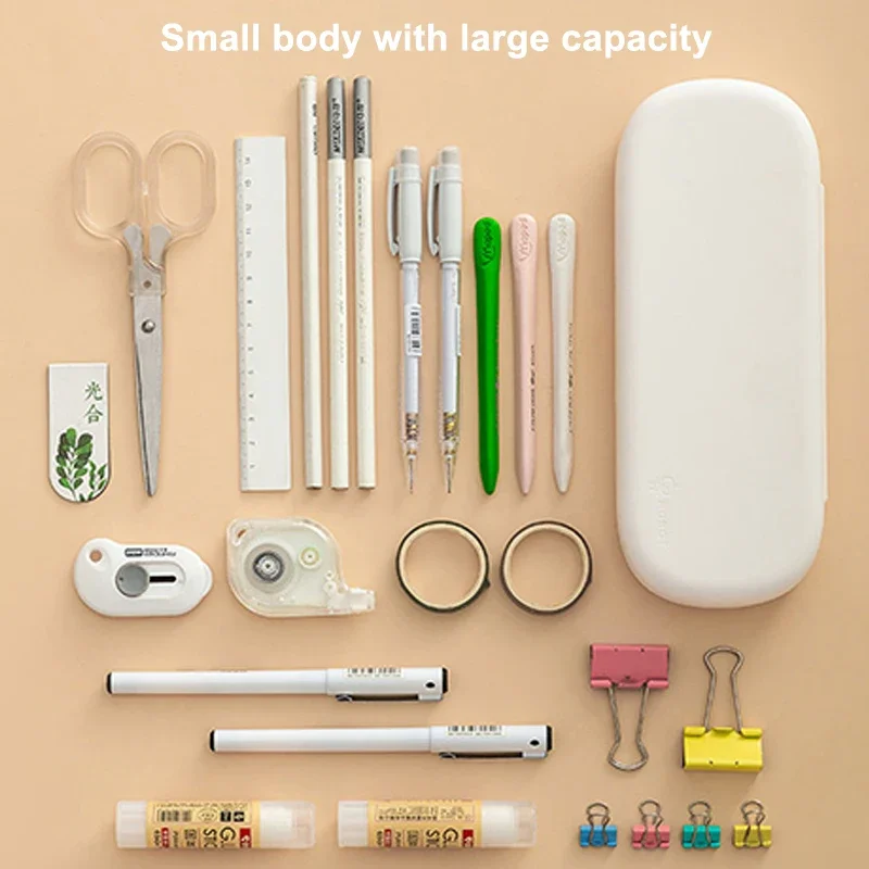 Étui porte-stylo de bureau, boîte de rangement de fournitures de bureau, boîte à crayons de grande capacité, trousse à crayons en plastique pour garçons et filles étudiants