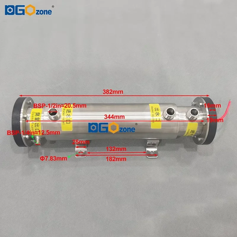 DGOzone 20-100 G/h Quartz Core Ozone Generator Water Cooled for Swimming Pool Organic Matter Ammonia Nitrogen Degradation