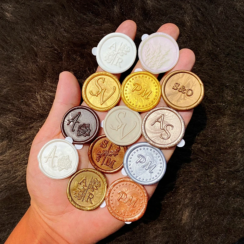 Initial Custom Wax Seals Personalized Wax Seal Sticker Monogram Wax Seals Label Wedding Stamp Self-Adhesive Sealing Wax Stickers