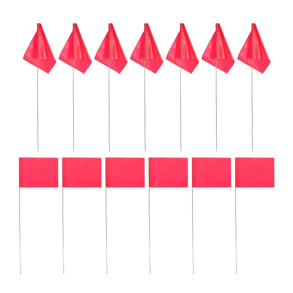 

50Pcs Yard Marker Flags Durable High Visibility Wire Pole for Lawn Garden Landscape Irrigation Construction Survey