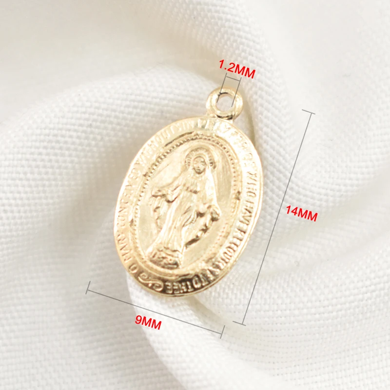 14K Goldfilled Rundanhänger „Unsere Liebe Frau von Guadalupe“ – Religiöser Anhänger mit Jungfrau Maria und Jesus – Detail 9