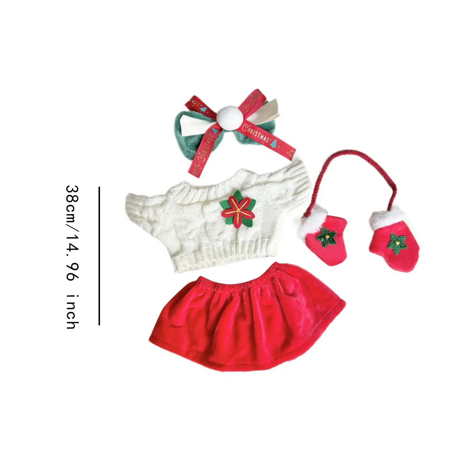 Maglione per bambola di pezza con gonna, abbigliamento, costumi di moda, fai da te Crea le tue bambole con accessorio per capelli per bambole da 38 cm