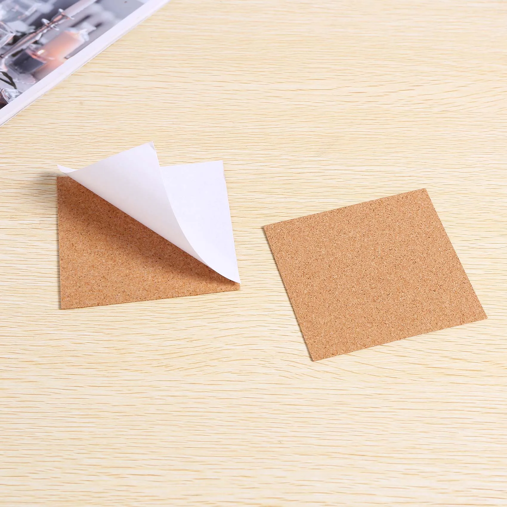N98R Self-Adhesive Cork Coasters,Cork Mats Cork Backing Sheets for Coasters and DIY Crafts Supplies (40, Square)