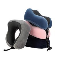 Memory Foam U Shaped Neck Pillow - Soft Travel Companion with Massage Feature, Ideal for Airplane, Car & Cervical Support