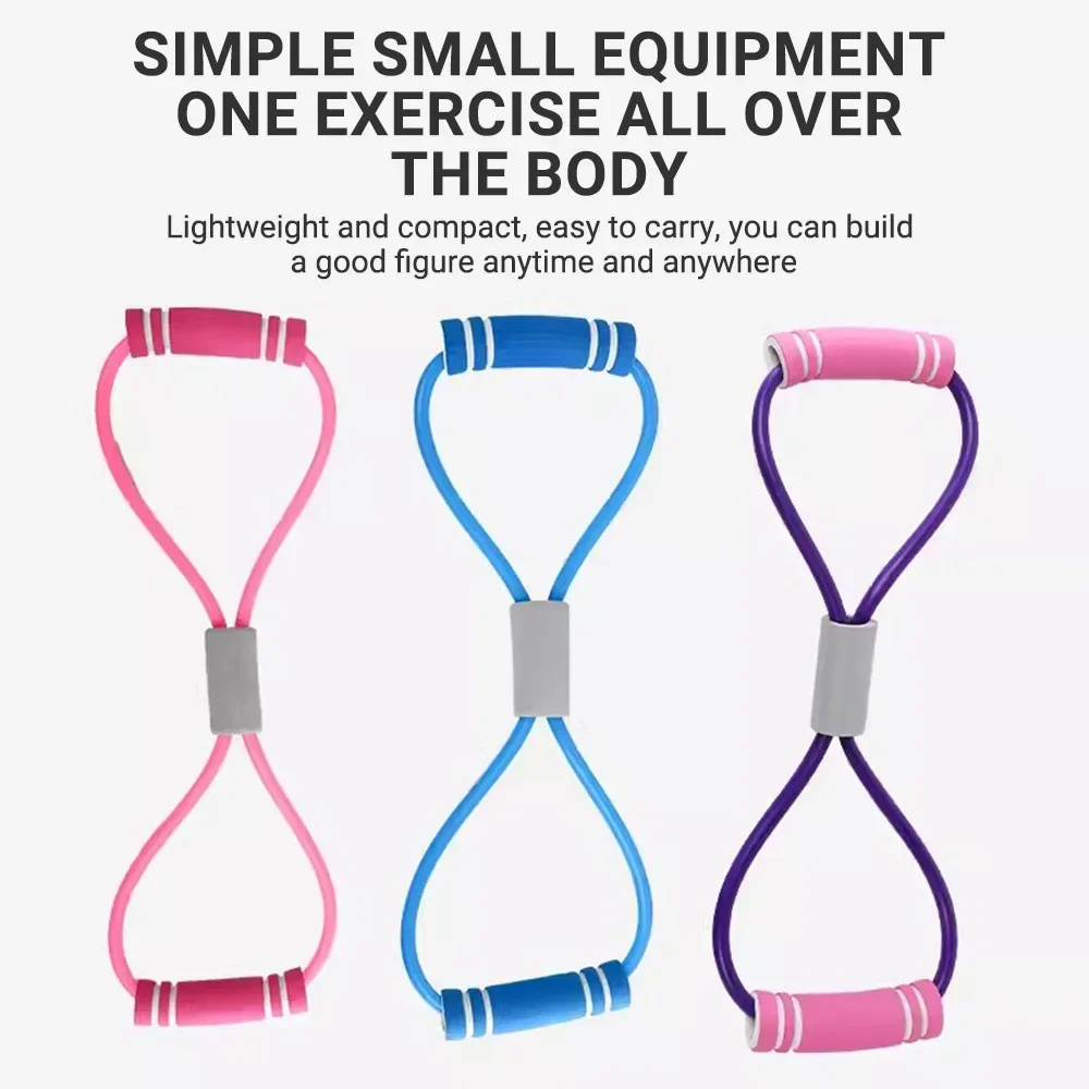 

Resistance Bands 8-Shape Gym Yoga Tension Exercise Resistance Rope Strength Training Fitness Tool Portable Fitness Equip