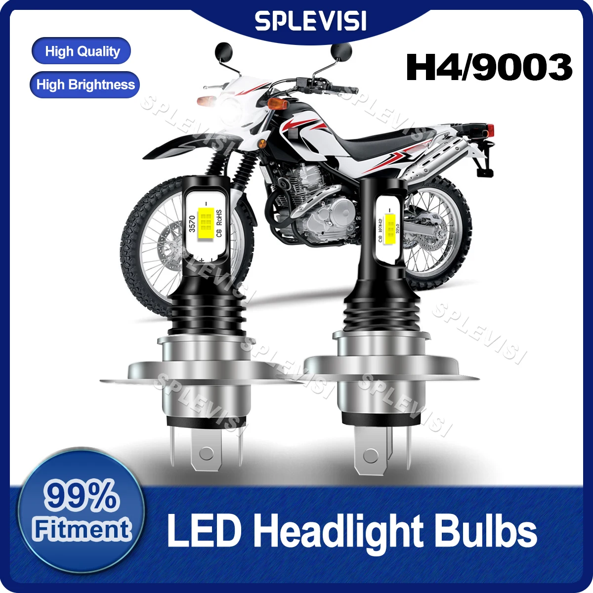 Replace Pair H4/9003 Moto LED Headlamp Bulbs 12v-24v Brighter White Compatible For Yamaha XT225 1992-2007 Yamaha TW200 1987-2019