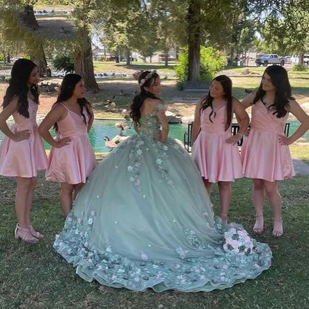 ANGELSBRIDEP Sage Green Quinceanera Dresses Off Shoulder Princess Sweet 15 16 Years Old Birthday Prom Party Gowns customized