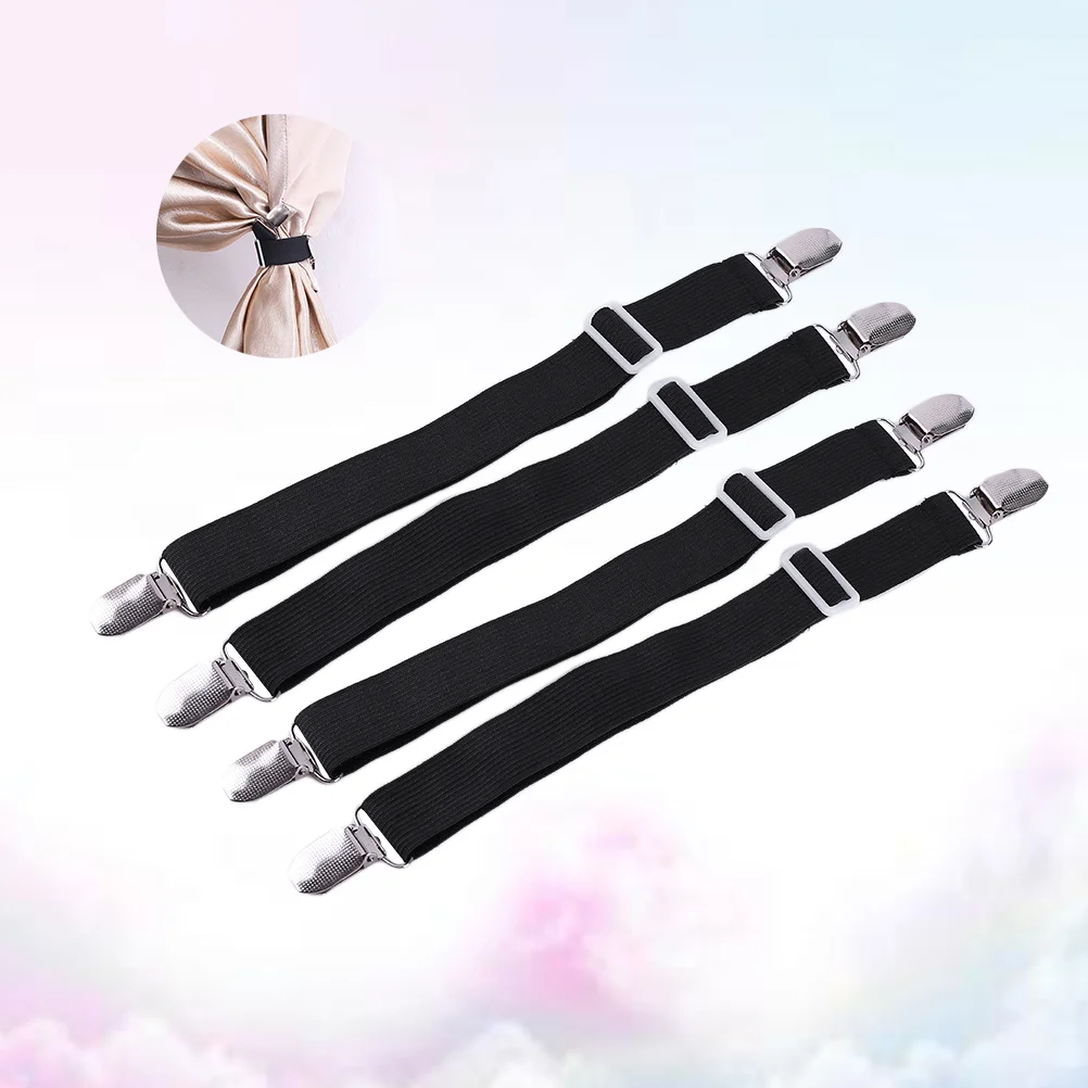 

Bed Sheet Adjustable Fasteners Suspenders Gripper Elastic Straps Clips for Various Bed Sheets Mattress Covers Sofa Tongs